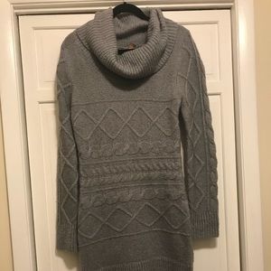 Cable knit sweater dress